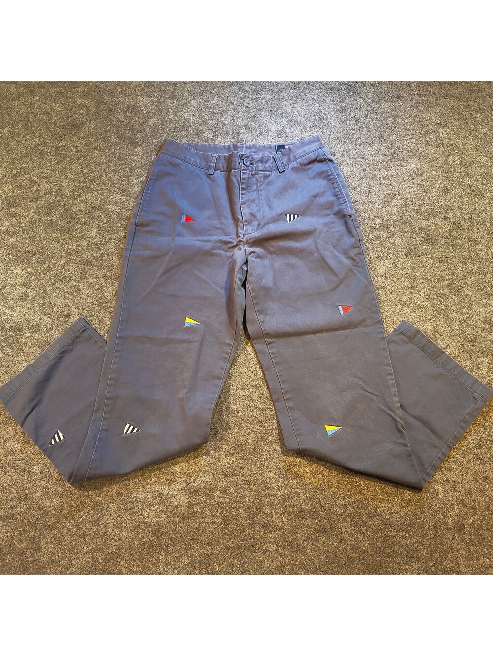 Vineyard Vines Club Pant Nautical Flag Embroidered Chino Pants 30